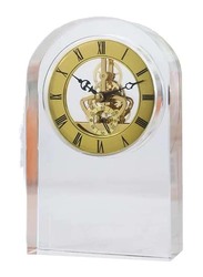 Crystal Mechanical Table Clock, 11 x 11 x 17cm, Multicolour