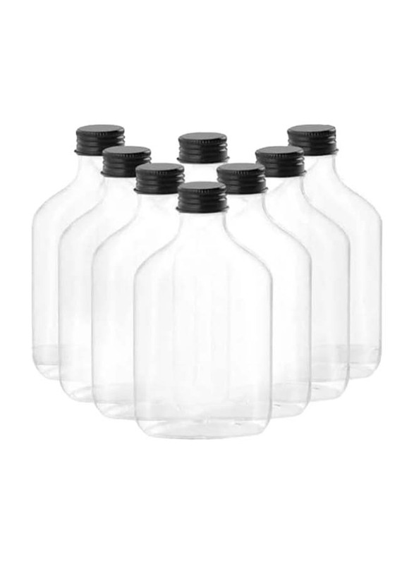 50ml 12-Piece Glass Flask Pressed with Black Screw Cap, FOSBLSH0152, Transparent