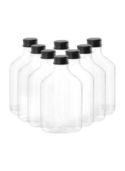 50ml 12-Piece Glass Flask Pressed with Black Screw Cap, FOSBLSH0152, Transparent