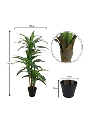 Nearly Natural Real Touch Artificial Corn-Stalk-Dracaena-Plant, 106 x 106 x 180cm, Green/Brown