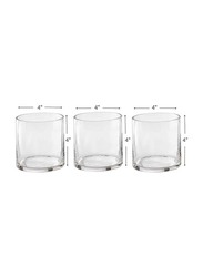 Glass Cylinder Vases Set, 10 x 10 x 10cm, 12 Pieces, Transparent