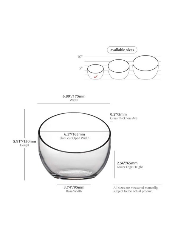 Cut Bowl Glass Vase, 16.8 x 19.1 x 18.5cm, Transparent