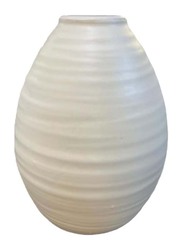 Modern Wave Ceramic Vase, 14 x 14 x 18cm, Off White