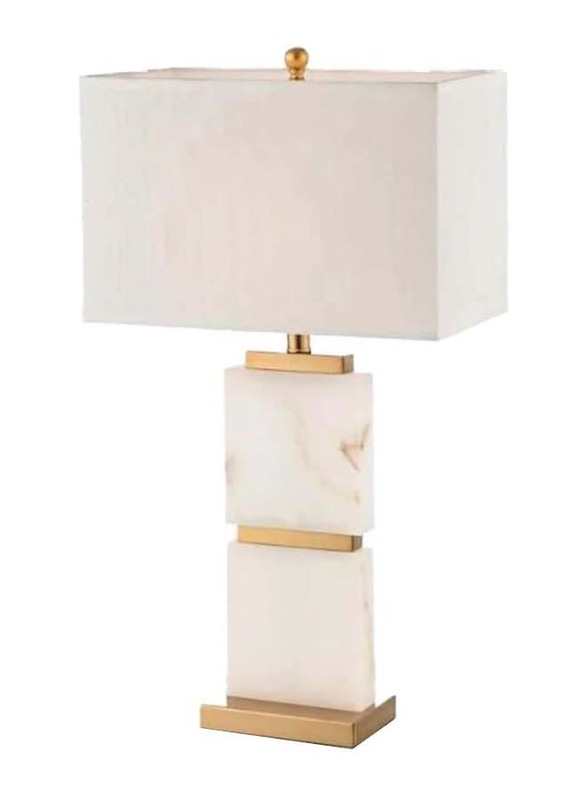 Mel Marble Lampshade, Gold/White