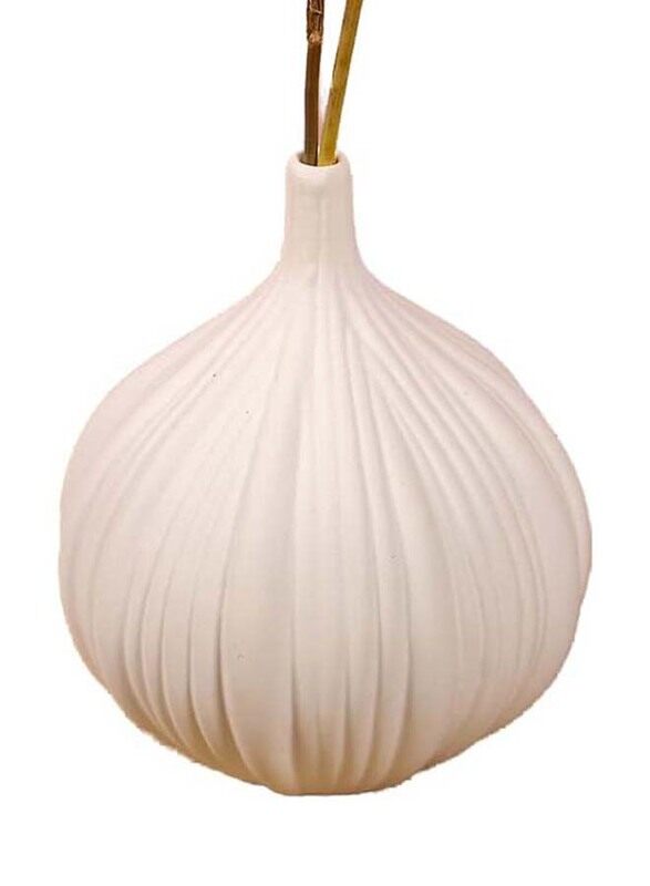 

Generic Garlic Design Ceramic Vase, 14 x 12 x 12cm, White