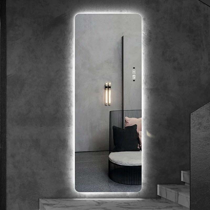 Frameless Rectangular Shape Wall Mirror with Backside Led Light, Clear