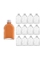 100ml 12-Piece Glass Flask Pressed with Black Screw Cap, FOSBLSH0154, Transparent