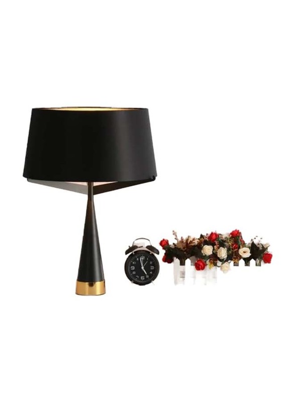 Lampshade Table Lamp, Black/Gold