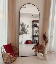 Half Moon Shape Arch Mirror for Floor Decoration, Clear