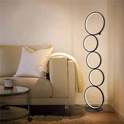 Led Floor Lamp 5-Ring Novelty Dimmable Standing Lamp, Multicolour