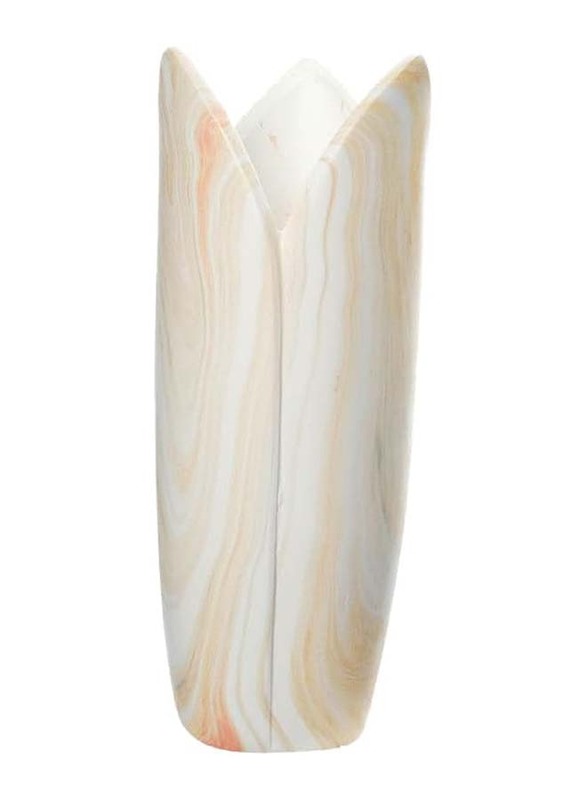 Beach Ceramic Vase with Tulip Shape, 30X15X15cm, Peach