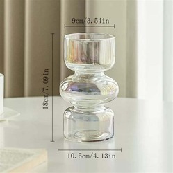 Hydoponic Glass Vases, 10.5 x 10.5 x 18cm, Transparent