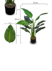 Nearly Natural Real Touch Artificial Strelitzia Reginae, 55 x 55 x 90cm, Green/Brown