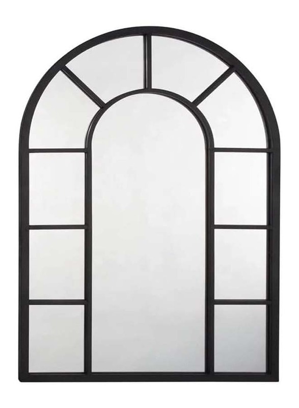 Window Shape Arch Wall Mirror, 60 x 60 x 90 cm, Black