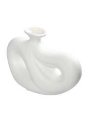 Twist Shape Ceramic Vase, 13x8x19.5cm, White