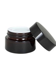 Brown Round Glass Jar with Plastic Screw Cap, 12 x 30ml, Dark Brown