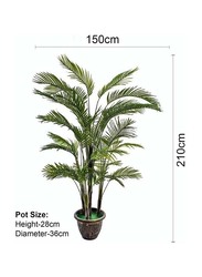 Nearly Natural Real Touch Artificial Palm Plant, 150 x 150 x 210cm, Green/Brown