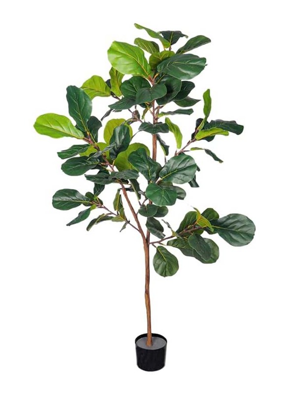 Nearly Natural Real Touch Artificial Fiddle Leaf, 80 x 80 x 180cm, Green/Brown