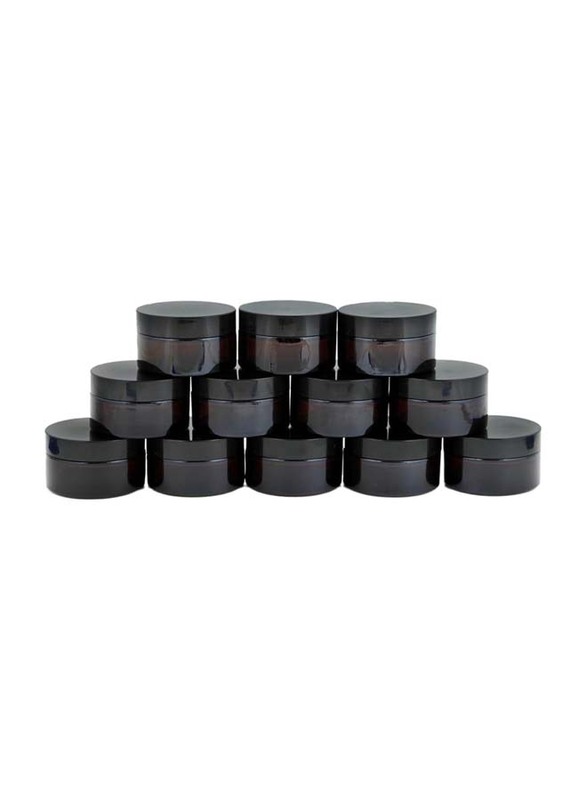 Brown Round Glass Jar with Plastic Screw Cap, 12 x 30ml, Dark Brown