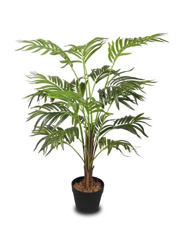 

Generic Nearly Natural Real Touch Artificial BroadLeaf Lady Palm, 70 x 70 x 100cm, Green/Brown