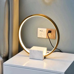 Marble Ring Table Lamp, Gold