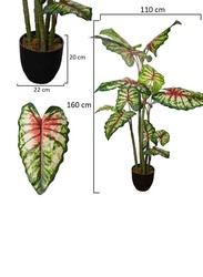 Nearly Natural Real Touch Artificial Caladium Plant, 110 x 110 x 160cm, Green/Brown