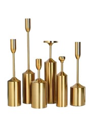 Royal Style Candle Holder Set, 6 Piece, Gold