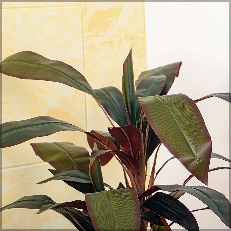 Nearly Natural Real Touch Artificial Cordyline-Fruticosa-Excelsa-Plant, 70 x 70 x 80cm, Green/Brown