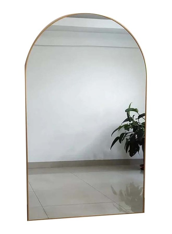 Over Size Arch Shape Mirror For Floor Decoration, Gold/Clear