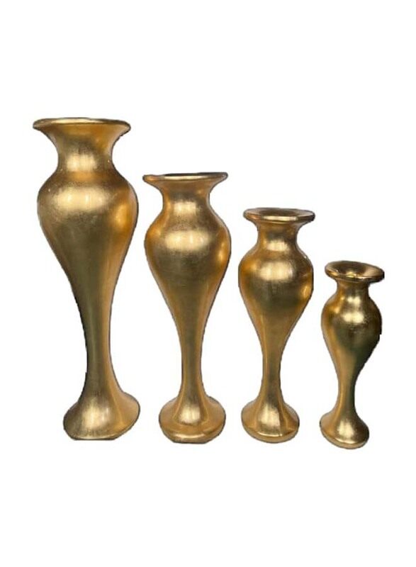 

Generic Fiber Vase with Sleek Design, Size: Big, Medium and Small, 50 x 50 x 143cm, 4 Pieces, Gold