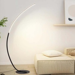 Curve Led Floor Lamp, Black/White