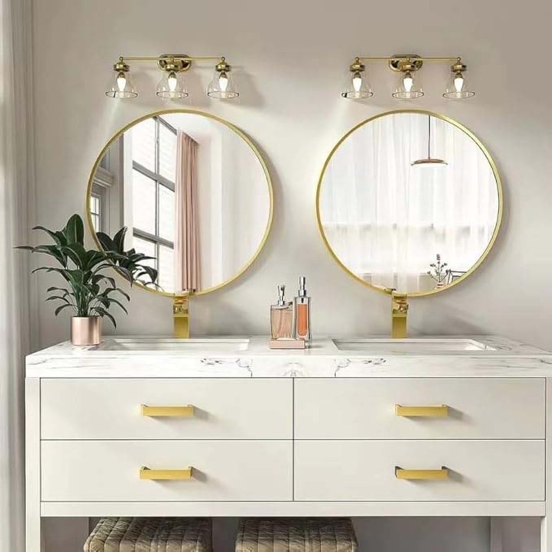 Round Shape Wall Mirror, 80 x 80 x 80cm, Gold