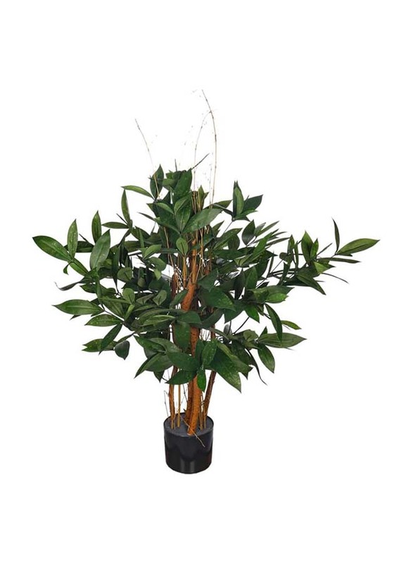 Nearly Natural Real Touch Artificial Laurus Nobilis Plant, 80 x 80 x 100cm, Green/Brown