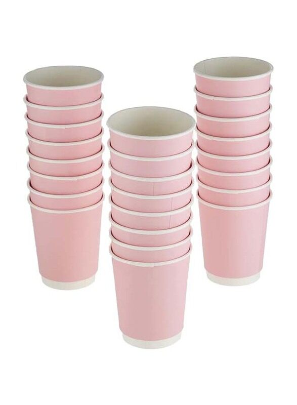 

Generic 250ml 50-Piece Set Double Wall Paper Cup without Lid, FOSBLSH0296, Pink