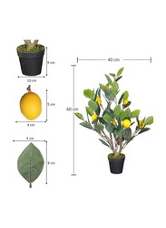 Nearly Natural Real Touch Artificial Lemon Plant, 40 x 40 x 60cm, Green/Brown