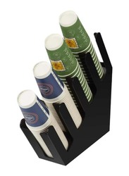 Acrylic 4-Tier Disposable Cup Holder, Black