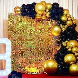 Shimmer Stand Square Wall Panels Backdrop, 24 Pieces, Gold