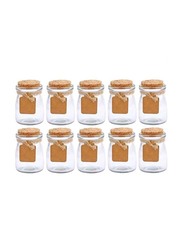 Glass Jar with Cork Lid Set, 24 Pieces x 100ml, Clear