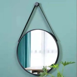 Round Shape Hanging Wall Mirror, 60 x 60 x 60cm, Black