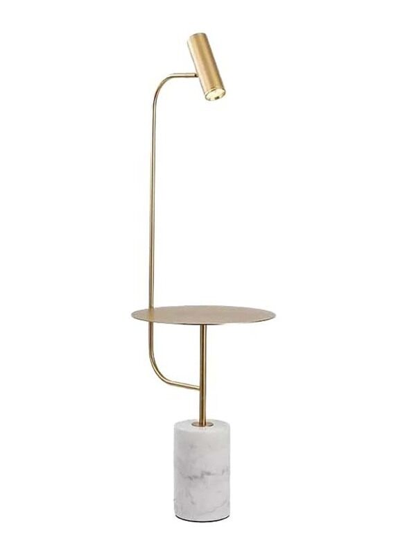 

Generic Modern Natural Base White Marble Floor Lamp, Gold