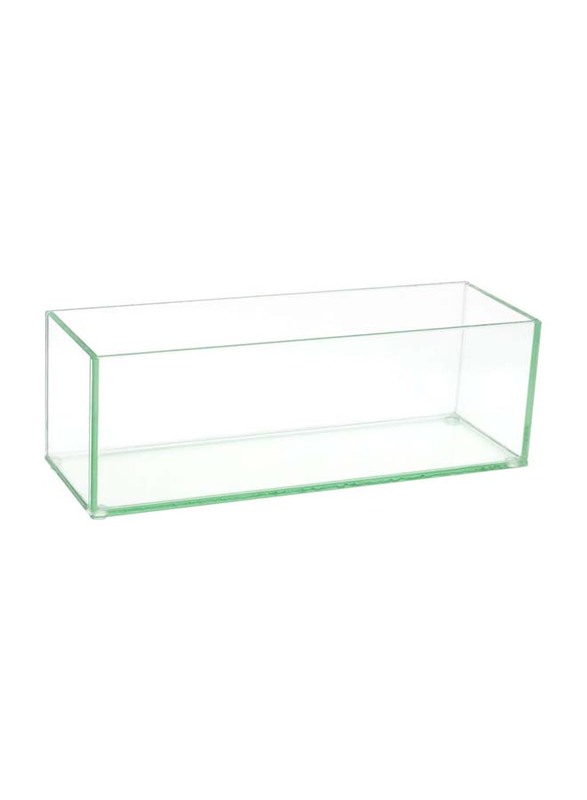 Rectangle Flower Glass Vase Decorative Centerpiece for Home Or Wedding, 10.2 x 30.5 x 10.3cm, Transparent