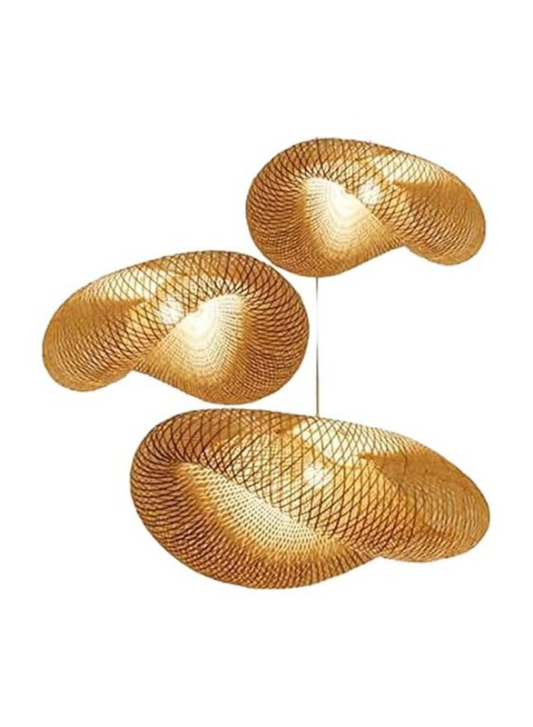 Ratan Pendant Big Lamp, Warm Light