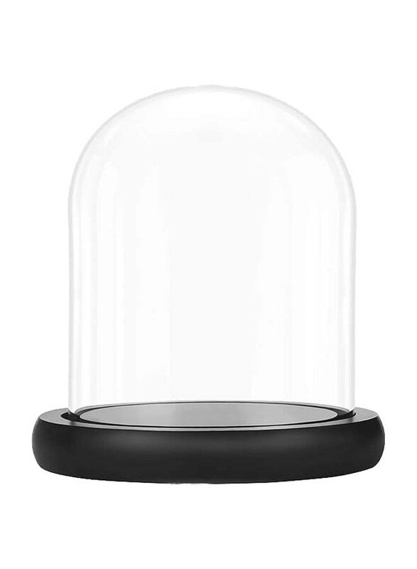 

Generic Glass Bell with Natural Wood Base, 17cm, Transparent/Black