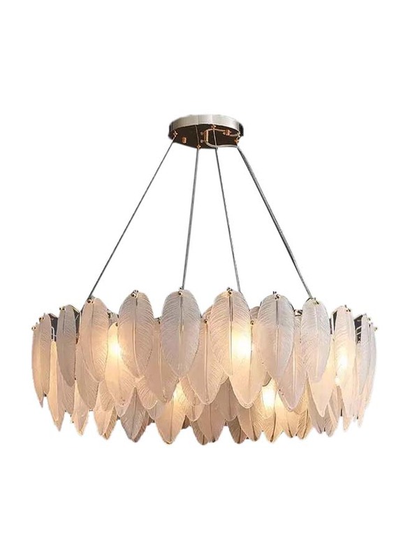 Glass Feathers Shape Chandelier With 3 Layers, 100 x 100 x 25cm, Multicolour