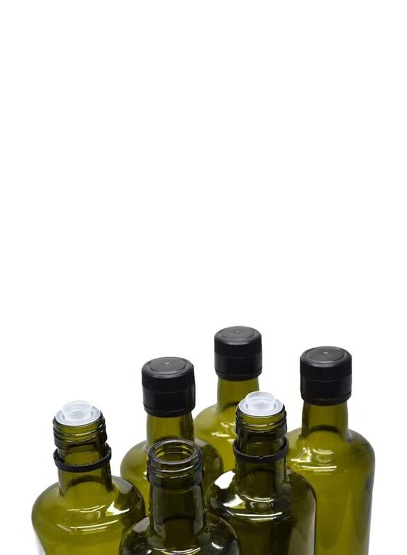 250ml 12-Piece Round Glass Bottle for Oils with Pouring Lid, FOSBLSH0320, Green