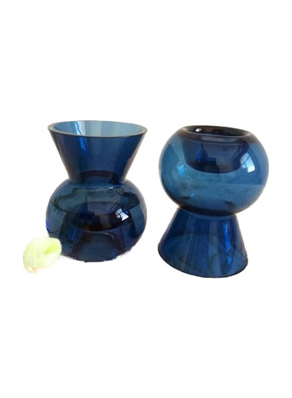 Coffee Table Ceramic Vase, 11.5 x 10 x 10cm, Blue