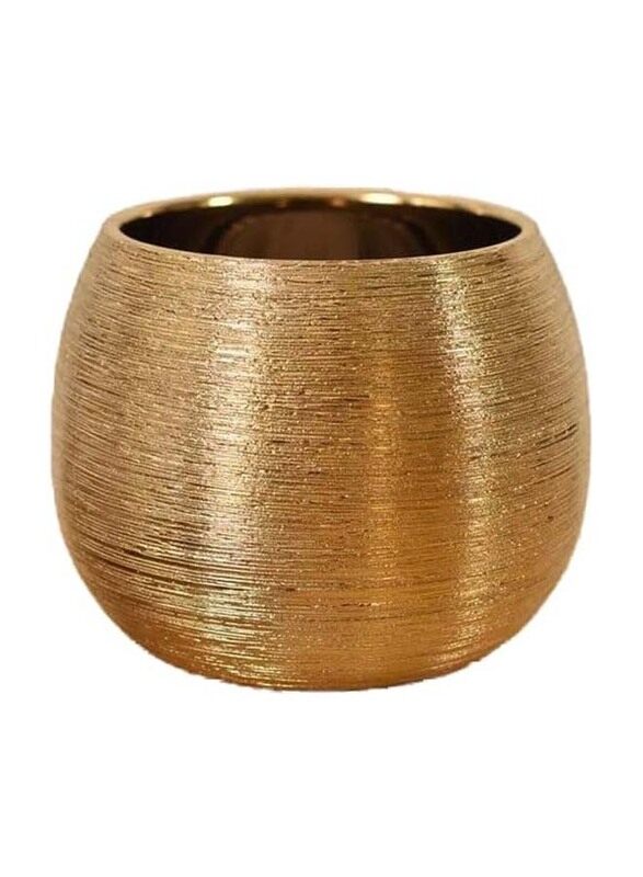 

Generic Plastic Flower Pot, 13 x 13 x 13cm, Gold