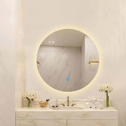 Round Shape Wall Frameless Mirror, 100 x 100 x 100cm, Clear