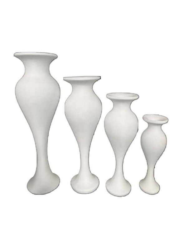 

Generic Fiber Vase with Sleek Design, Size: Big, Medium and Small, 50 x 50 x 143cm, 4 Pieces, White