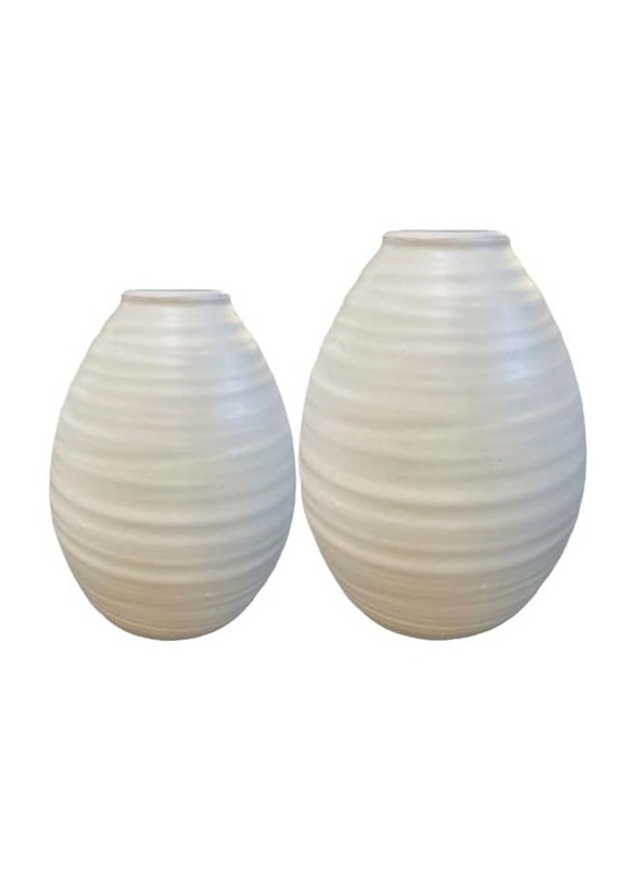 

Generic Modern Wave Ceramic Vase, 14 x 14 x 18cm, Off White